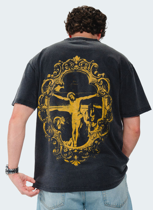 Jesus Saves Portrait Tee Black