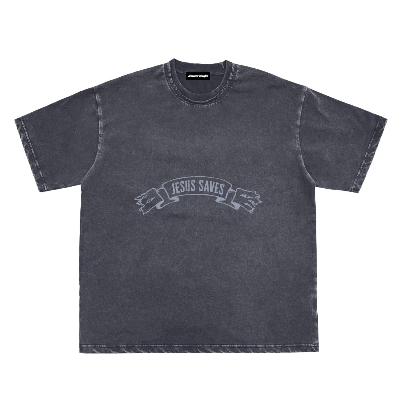 Jesus Saves Portrait Tee Blue