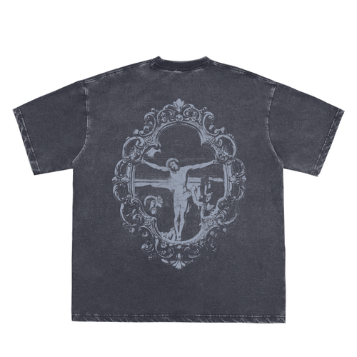 Jesus Saves Portrait Tee Blue