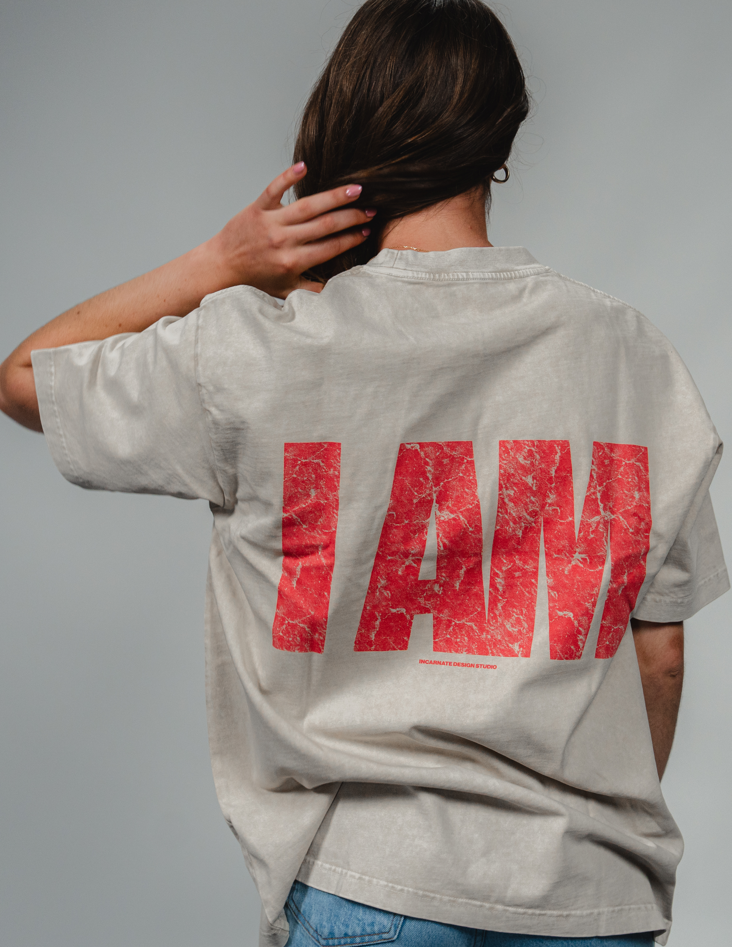 "I AM" Cream Tee